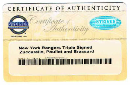 Mats Zuccarello Brassard Pouliot Signed Framed 16x20 Photo NY Rangers Steiner