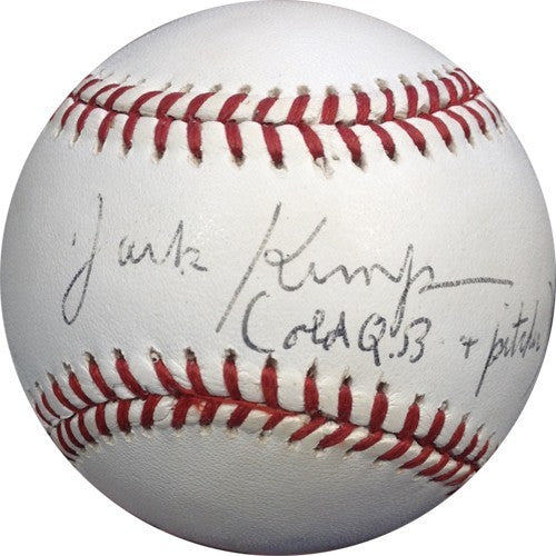 Jack Kemp Signed NL Baseball Old QB & pitcher Autograph Bills PSA coa