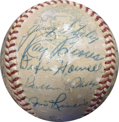 1957 Chicago White Sox Team Signed OAL Harridge Baseball Lopez Aparicio Doby COA
