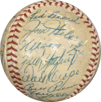 1957 Chicago White Sox Team Signed OAL Harridge Baseball Lopez Aparicio Doby COA