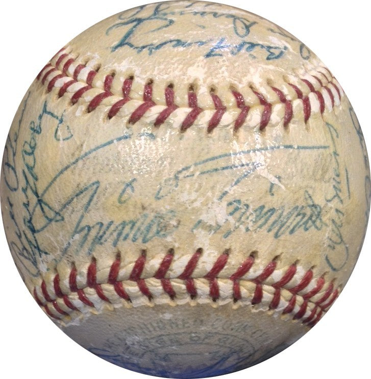 1957 Chicago White Sox Team Signed OAL Harridge Baseball Lopez Aparicio Doby COA