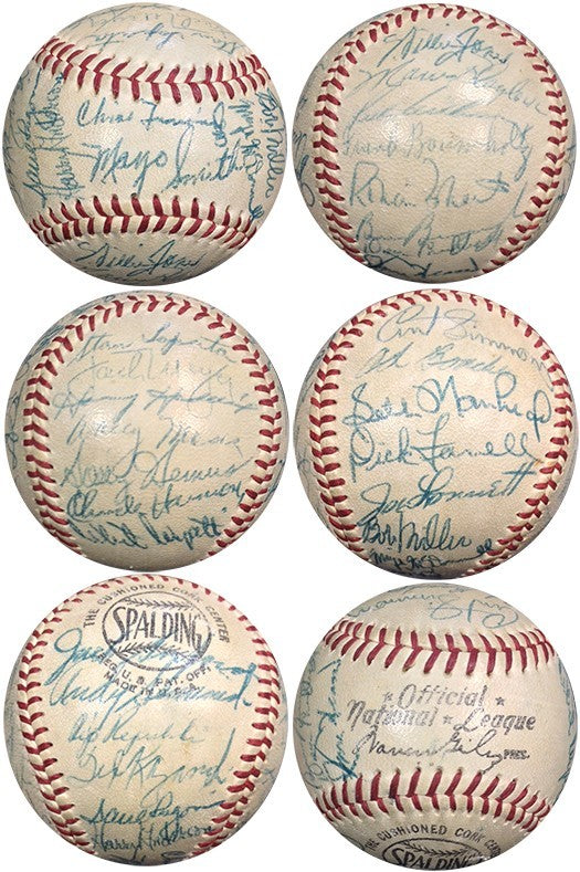 1957 Philadelphia Phillies Team Signed NL Giles Baseball 30 Autos Ashburn COA