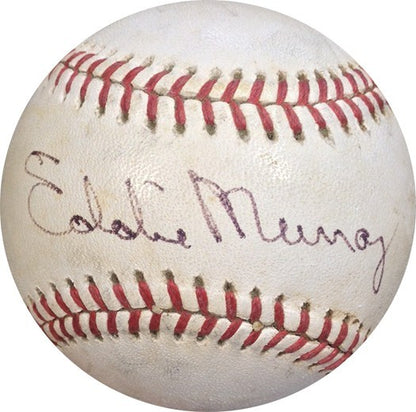 Eddie Murray Signed Game Used Dodgers Official NL Baseball Vintage Auto CBM COA