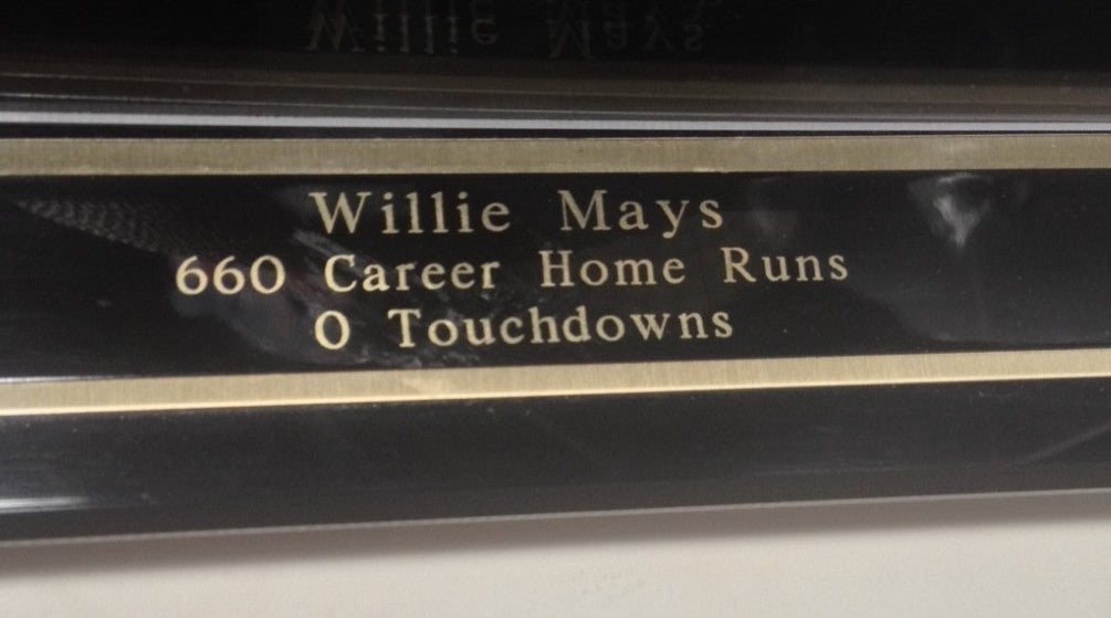 Willie Mays Signed 660 HR Total 0 T.D.S Mint Auto Duke Football Case JSA Coa