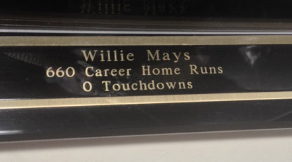 Willie Mays Signed 660 HR Total 0 T.D.S Mint Auto Duke Football Case JSA Coa