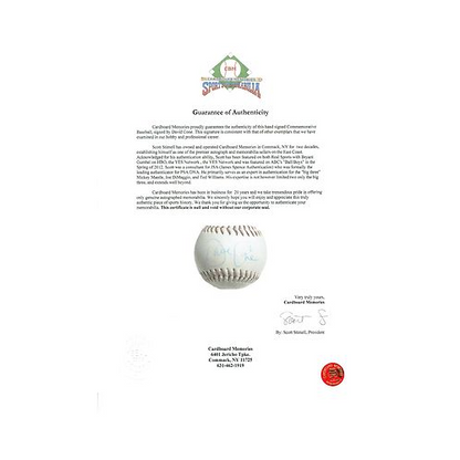 David Cone Signed Official Mets NL Baseball 241 K's 1991 Autograph CBM COA