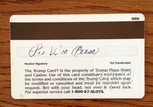 Pee Wee Reese Signed Trump casino Card Brooklyn Dodgers hof Autograph  1/1 coa