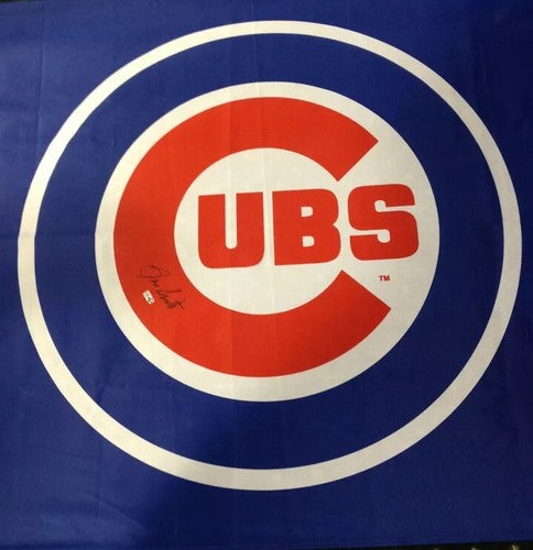 Ron Santo Signed Chicago Cubs Blue Flag Banner Mlb Holo Coa Hof Autograph 58X35