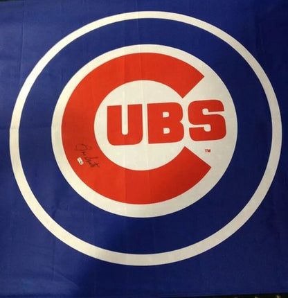 Ron Santo Signed Chicago Cubs Blue Flag Banner Mlb Holo Coa Hof Autograph 58X35