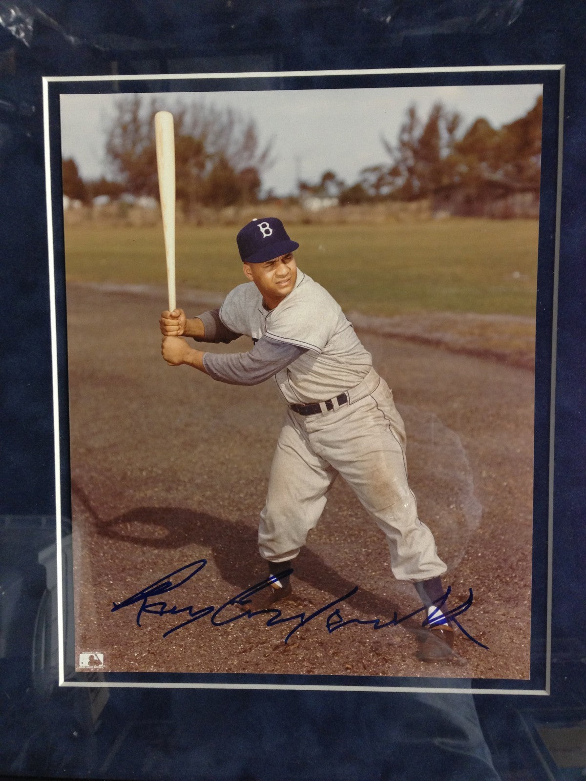 Roy Campanella Signed 2 8x10 Autograph Photo Letter Framed Brooklyn Dodgers JSA