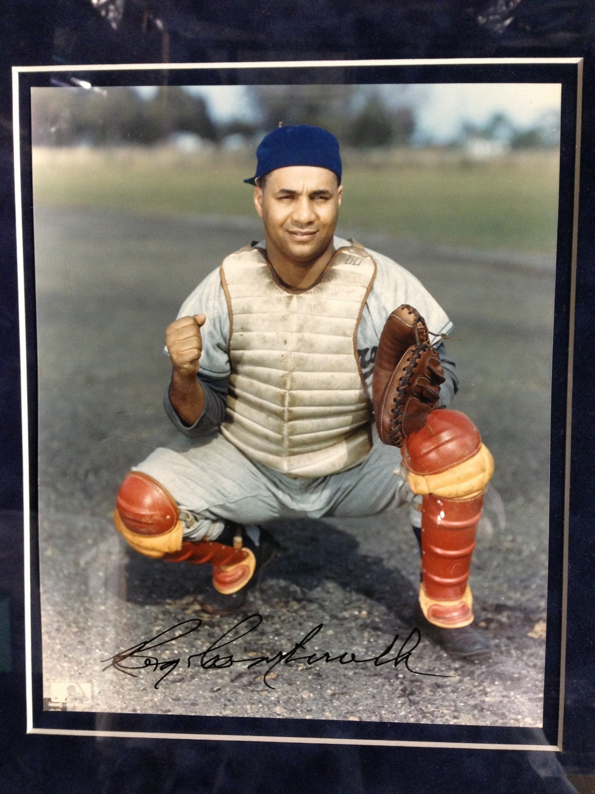 Roy Campanella Signed 2 8x10 Autograph Photo Letter Framed Brooklyn Dodgers JSA