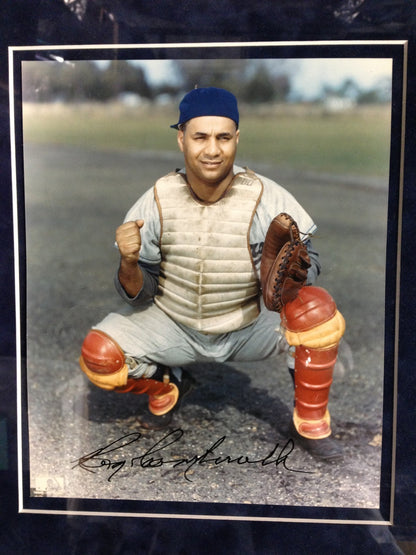 Roy Campanella Signed 2 8x10 Autograph Photo Letter Framed Brooklyn Dodgers JSA
