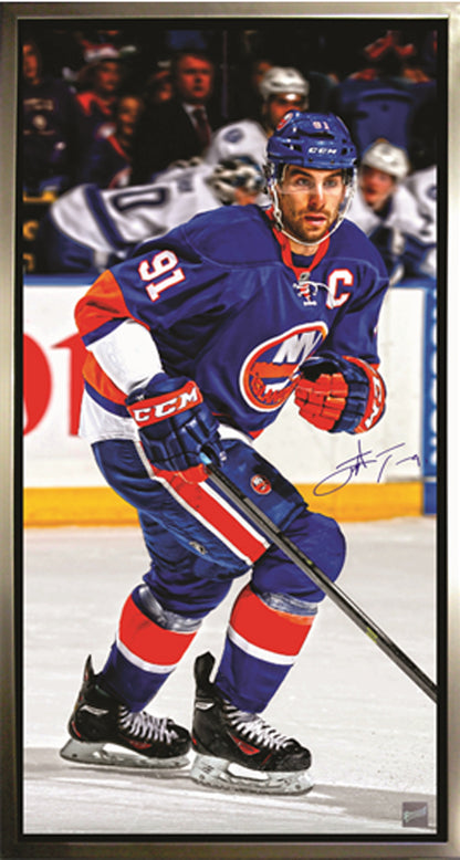 John Tavares Signed 14x28 Islanders Photo Canvas framed Autograph Frameworth coa