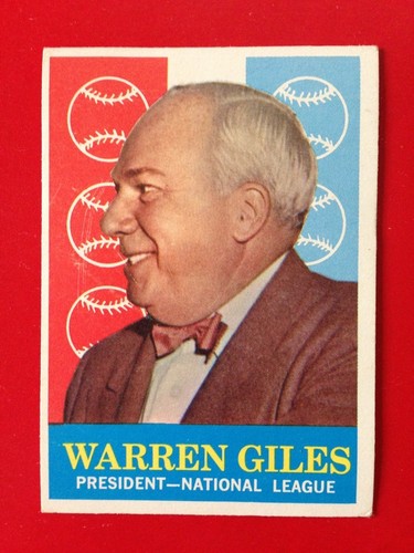 1959 Topps Warren Giles President Card # 200 Ex + - Nm No Creases