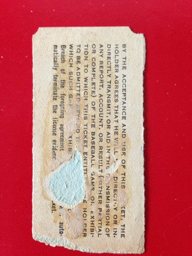 Brooklyn Dodgers Ebbets Field Ticket Stub Macphail President Vintage Rare