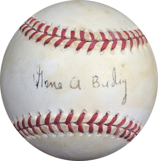 Gene Budig Single Signed Authentic OAL Bobby Brown Baseball Auto President COA