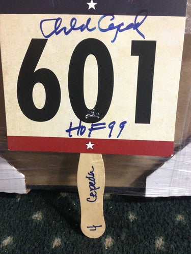Orlando Cepeda Giants Signed Hof Used Bid Paddle Rare Autograph Cbm Coa