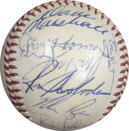 1970 NY Mets Team Signed NL Feeney Baseball 25 Autos Berra Ryan Seaver Auto COA