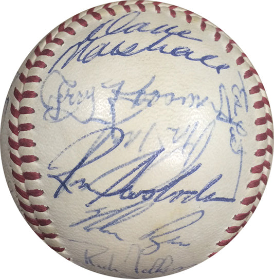 1970 NY Mets Team Signed NL Feeney Baseball 25 Autos Berra Ryan Seaver Auto COA