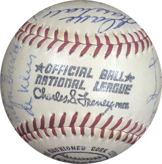 1970 NY Mets Team Signed NL Feeney Baseball 25 Autos Berra Ryan Seaver Auto COA