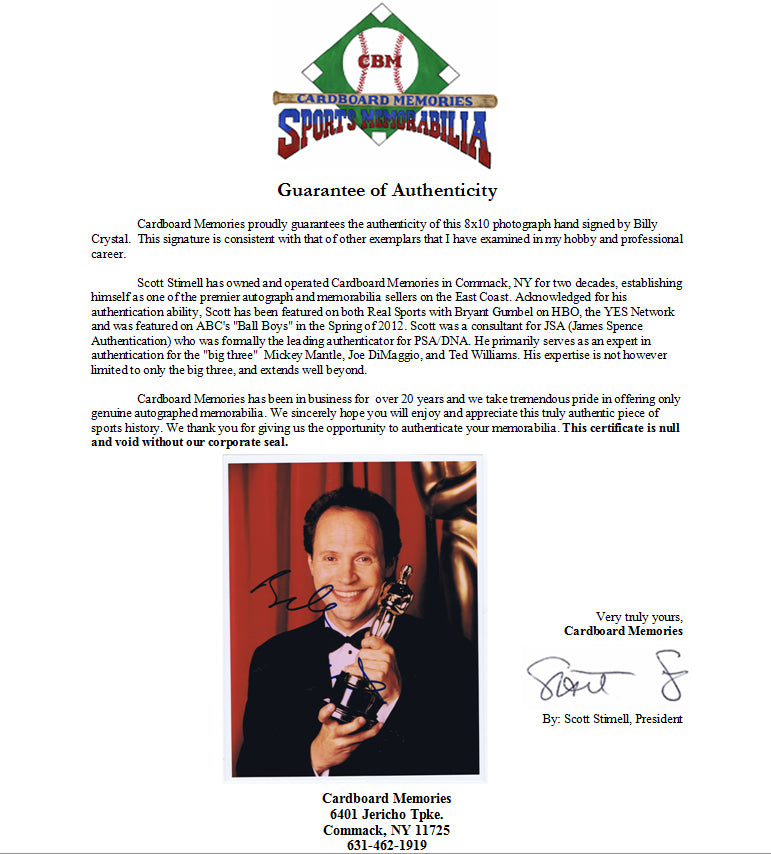 Billy Crystal Signed 8x10 Photo Oscar Host Autograph cbm  COA comic legend