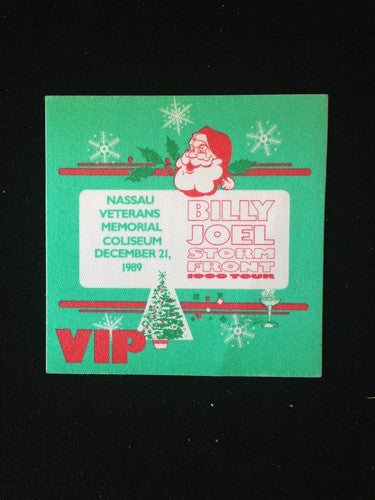 Billy Joel Storm Front Vip Ticket Back Stage Pass Nassau Coliseum 1990 Tour Xmas