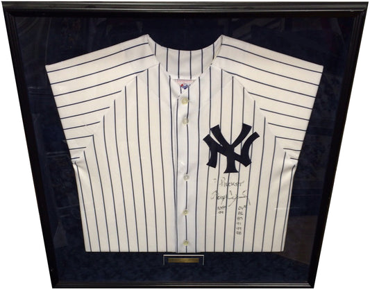 Roger Clemens Signed Insc. CY Young Framed Yankees Jersey Shadowbox LE /250 COA