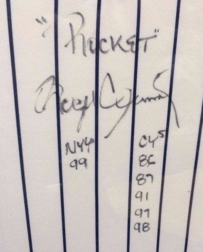 Roger Clemens Signed Insc. CY Young Framed Yankees Jersey Shadowbox LE /250 COA