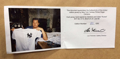 Roger Clemens Signed Insc. CY Young Framed Yankees Jersey Shadowbox LE /250 COA