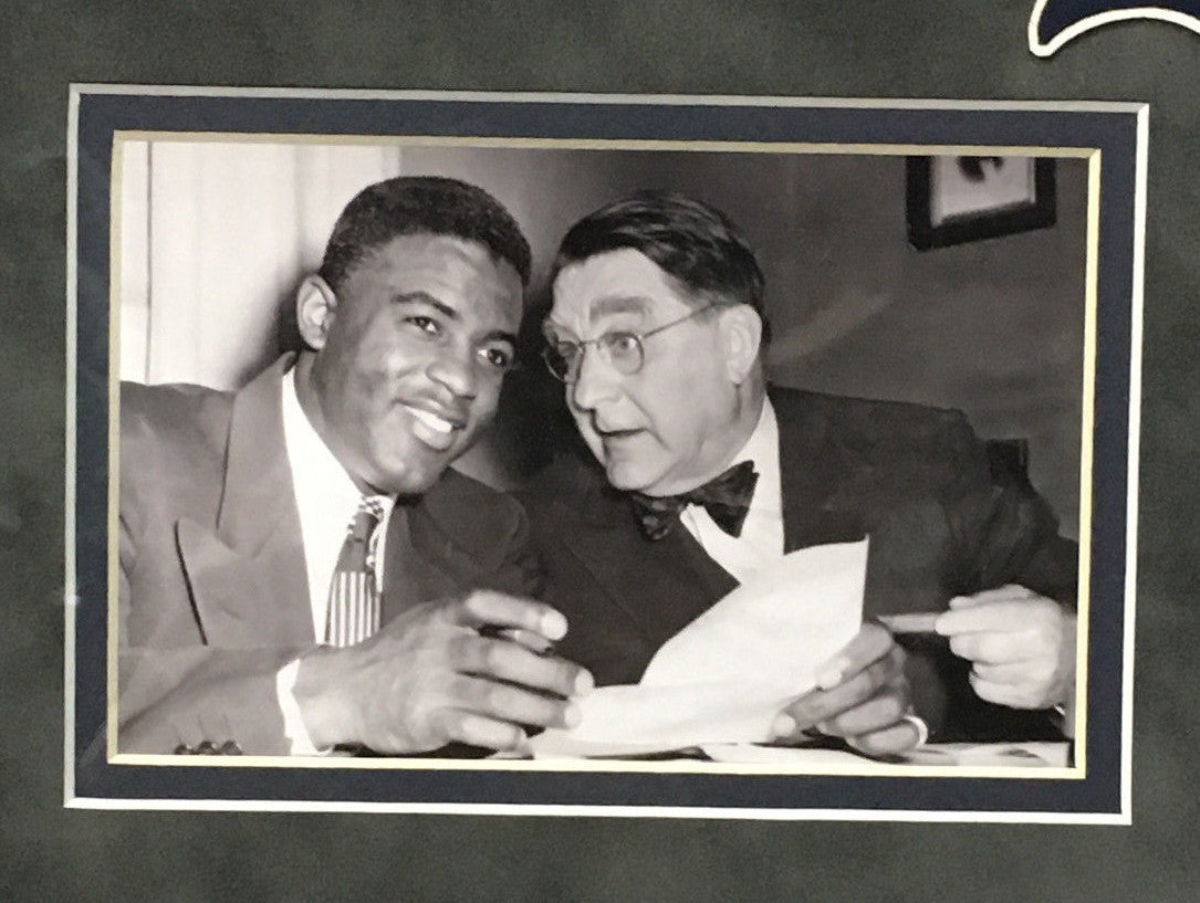 Jackie Robinson 1st Game 1947 Brooklyn Dodgers Framed Photo & Replica Ticket