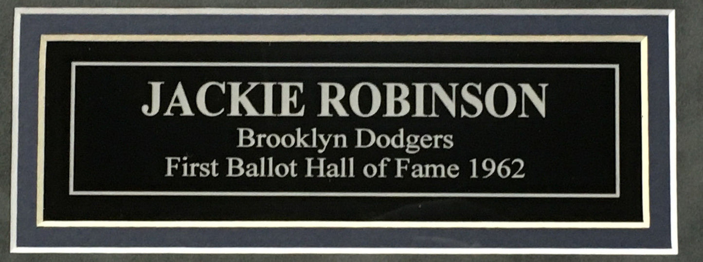 Jackie Robinson 1st Game 1947 Brooklyn Dodgers Framed Photo & Replica Ticket