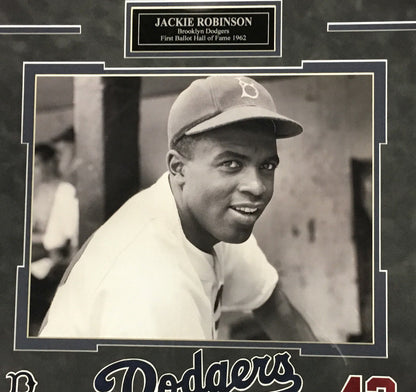 Jackie Robinson 1st Game 1947 Brooklyn Dodgers Framed Photo & Replica Ticket