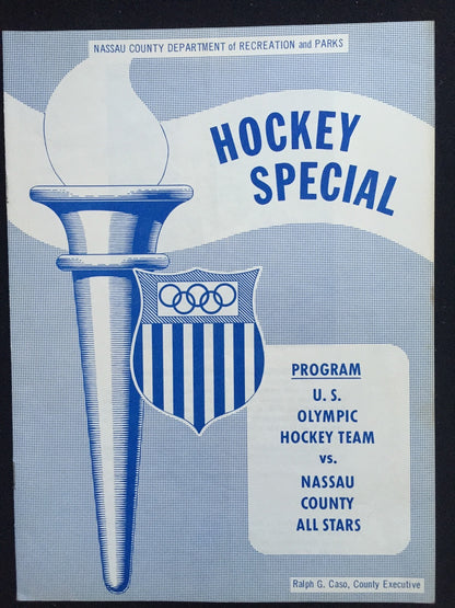 1972 Usa Olympic Hockey Team Vs Nassau Long Island All Stars Program Nm Rare