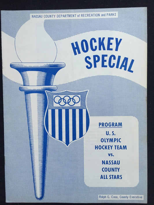 1972 Usa Olympic Hockey Team Vs Nassau Long Island All Stars Program Nm Rare
