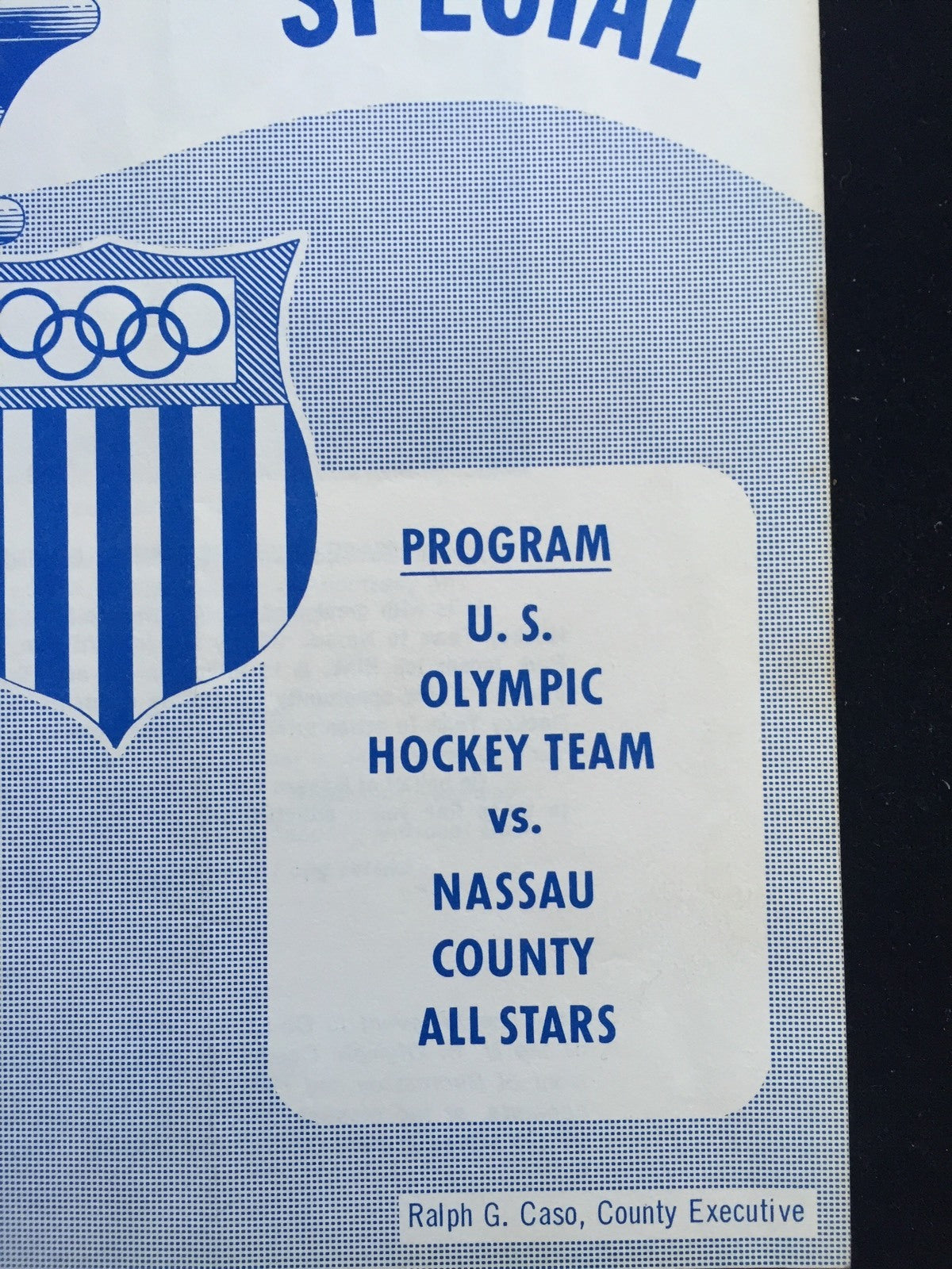 1972 Usa Olympic Hockey Team Vs Nassau Long Island All Stars Program Nm Rare