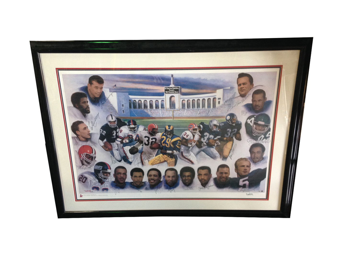 Ultimate Running Backs signed litho FRAMED Jim Brown Sayers Campbell 24 Auto COA