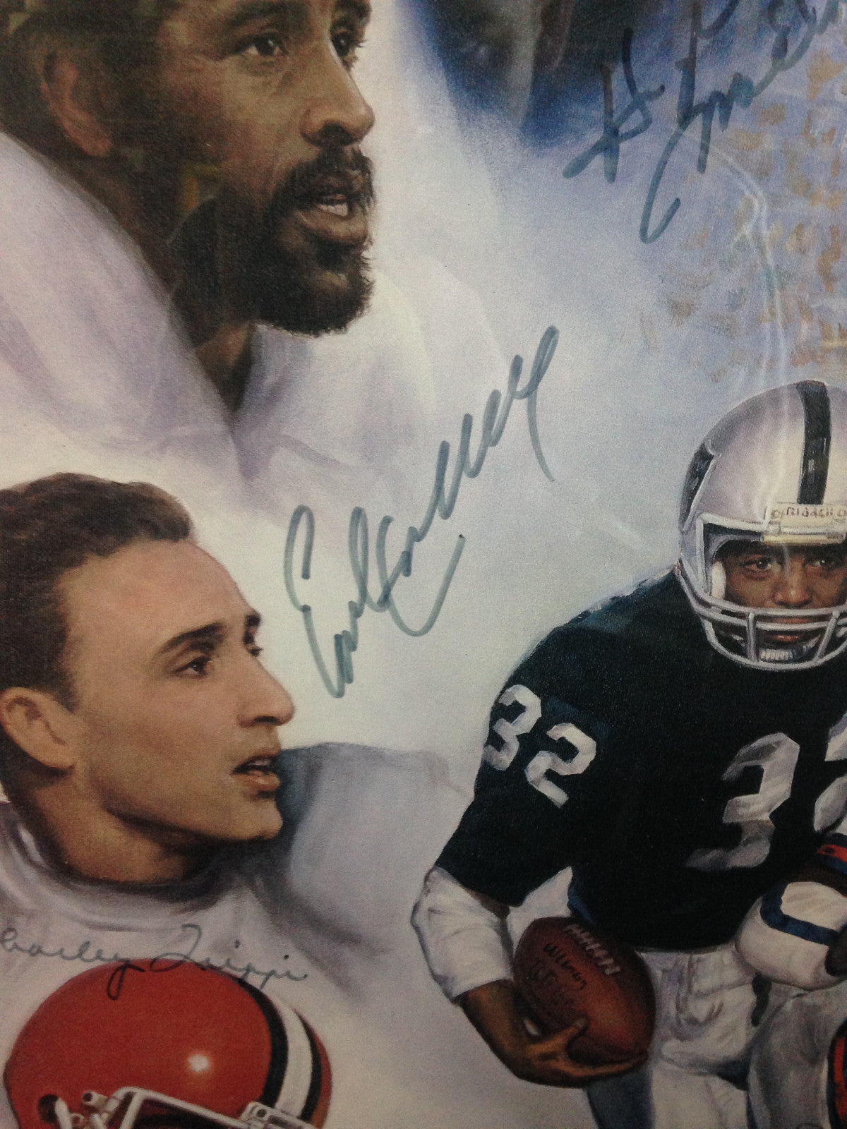 Ultimate Running Backs signed litho FRAMED Jim Brown Sayers Campbell 24 Auto COA