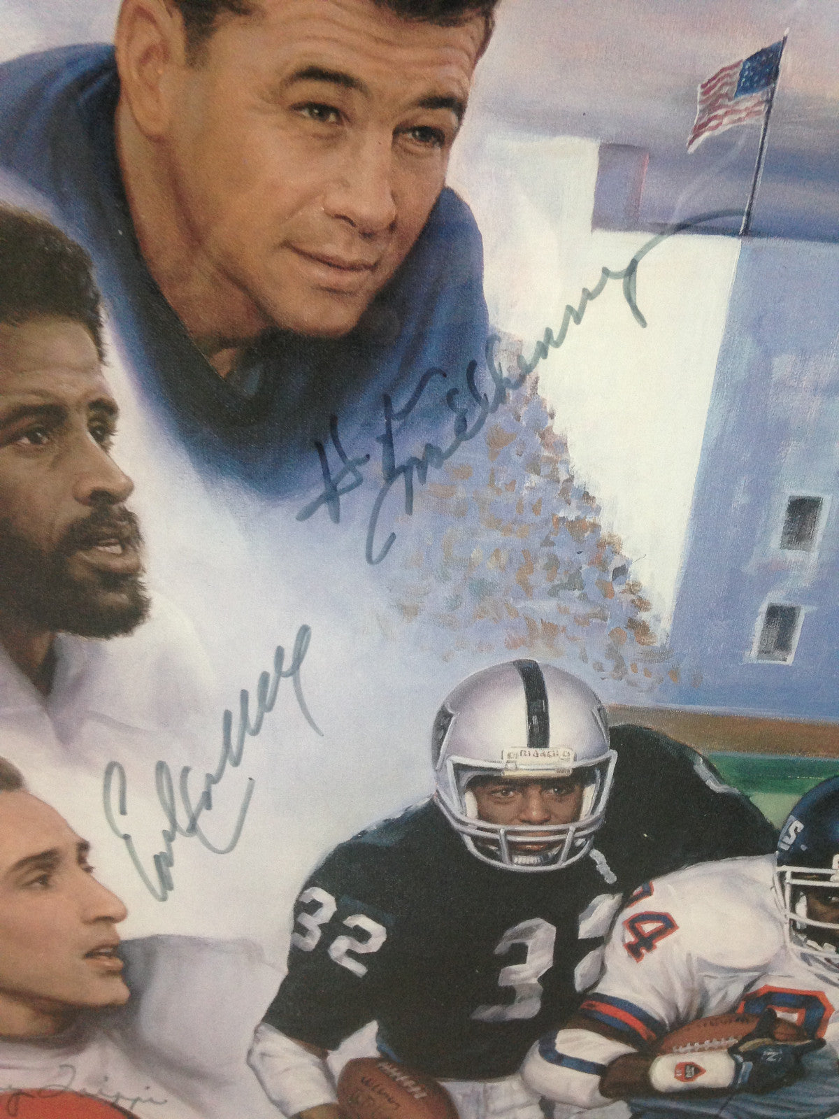 Ultimate Running Backs signed litho FRAMED Jim Brown Sayers Campbell 24 Auto COA