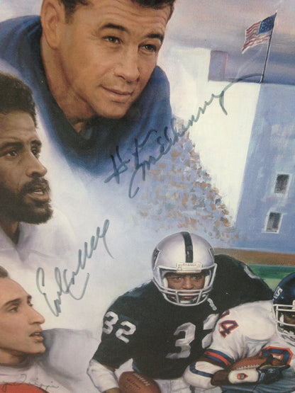 Ultimate Running Backs signed litho FRAMED Jim Brown Sayers Campbell 24 Auto COA