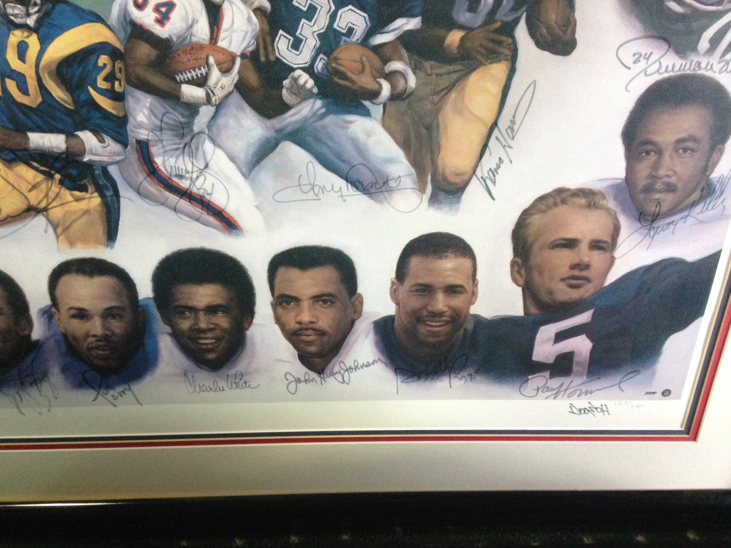 Ultimate Running Backs signed litho FRAMED Jim Brown Sayers Campbell 24 Auto COA