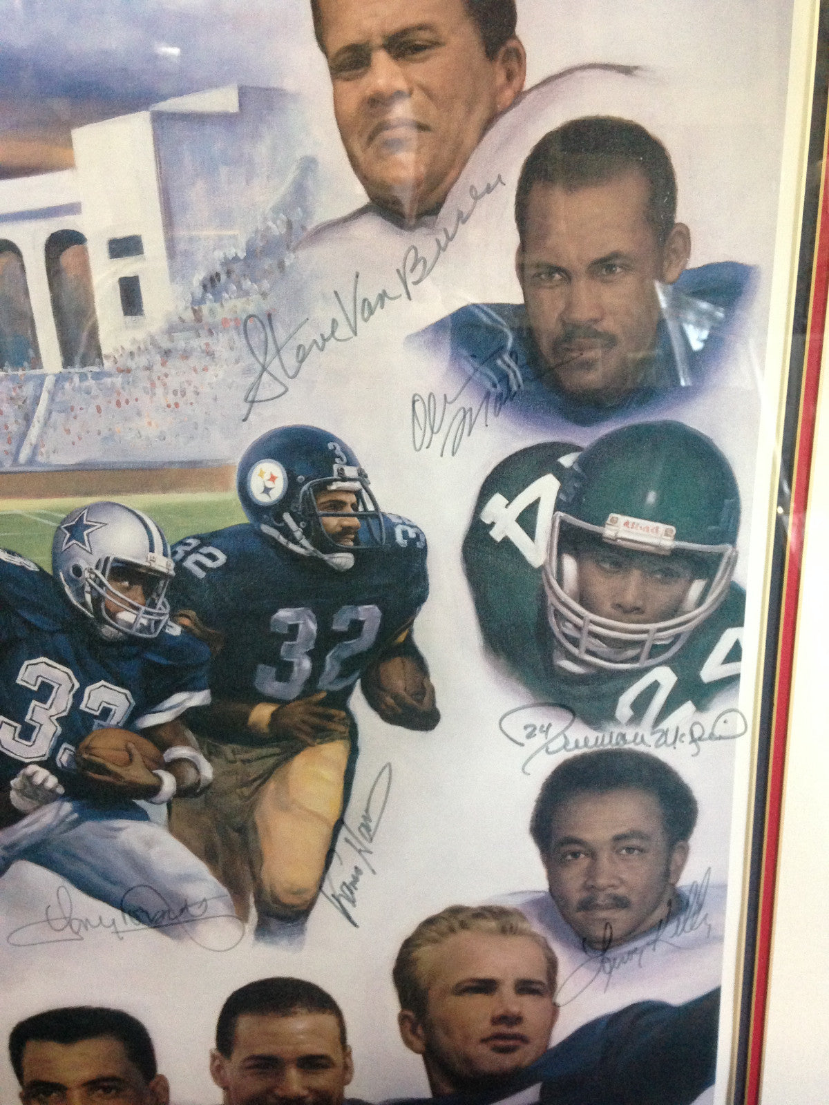 Ultimate Running Backs signed litho FRAMED Jim Brown Sayers Campbell 24 Auto COA