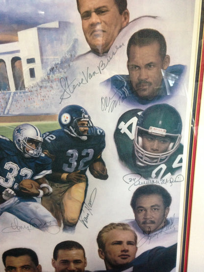 Ultimate Running Backs signed litho FRAMED Jim Brown Sayers Campbell 24 Auto COA
