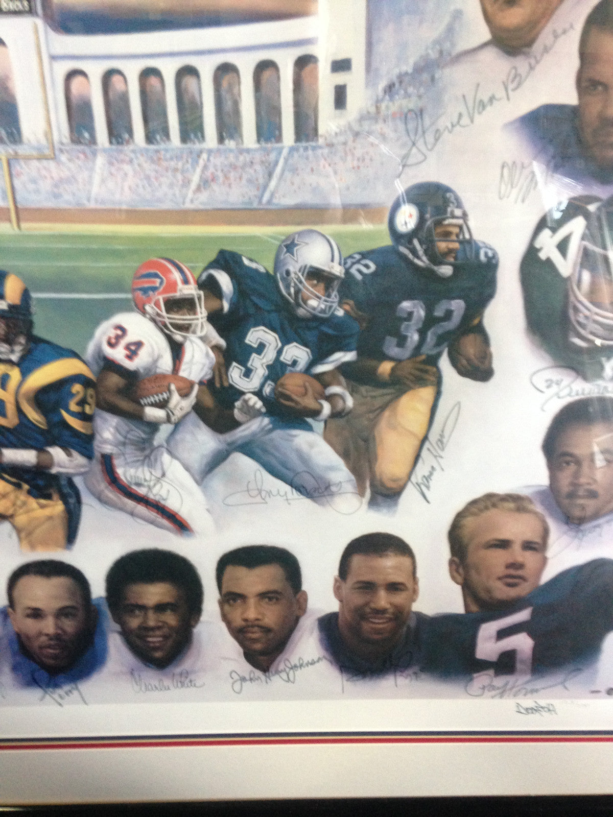 Ultimate Running Backs signed litho FRAMED Jim Brown Sayers Campbell 24 Auto COA