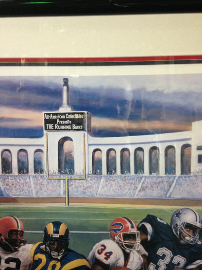 Ultimate Running Backs signed litho FRAMED Jim Brown Sayers Campbell 24 Auto COA