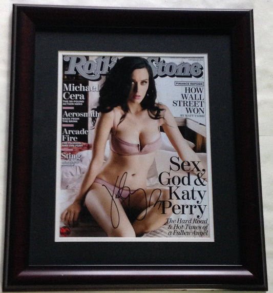Katy Perry American idol signed Rolling Stone Magazine framed auto COA 21x18