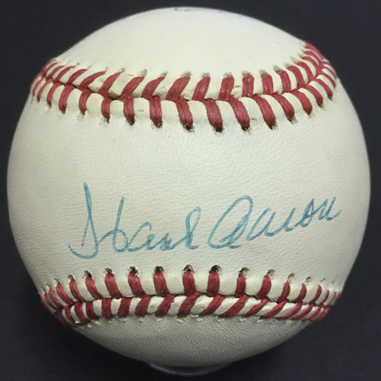 Hank Aaron Eddie Mathews Braves 500 HR HOF dual signed NL baseball auto JSA Coa