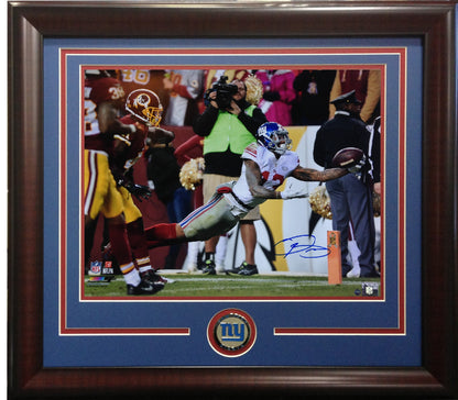 Odell Beckham Jr Signed 16x20 The Catch Photo Framed Giants Coin Auto Steiner