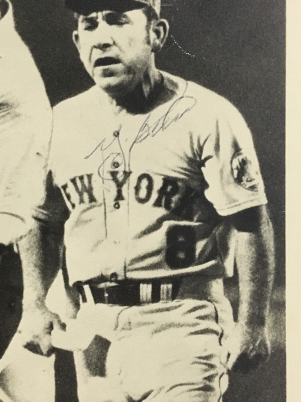 Yogi Berra Tom Gorman Dual Signed ejection 8x10 original wire photo Hof SGC Coa