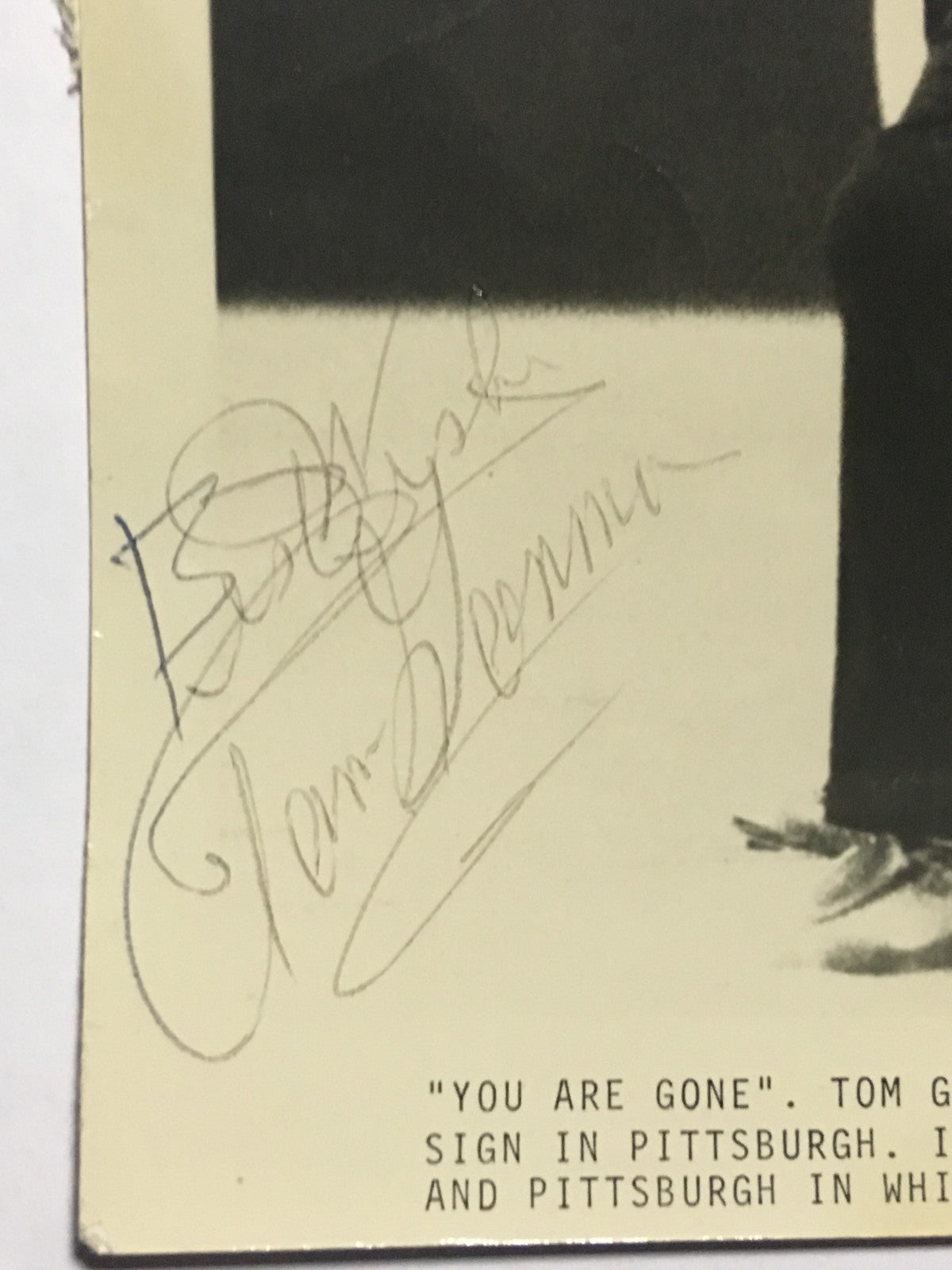 Yogi Berra Tom Gorman Dual Signed ejection 8x10 original wire photo Hof SGC Coa