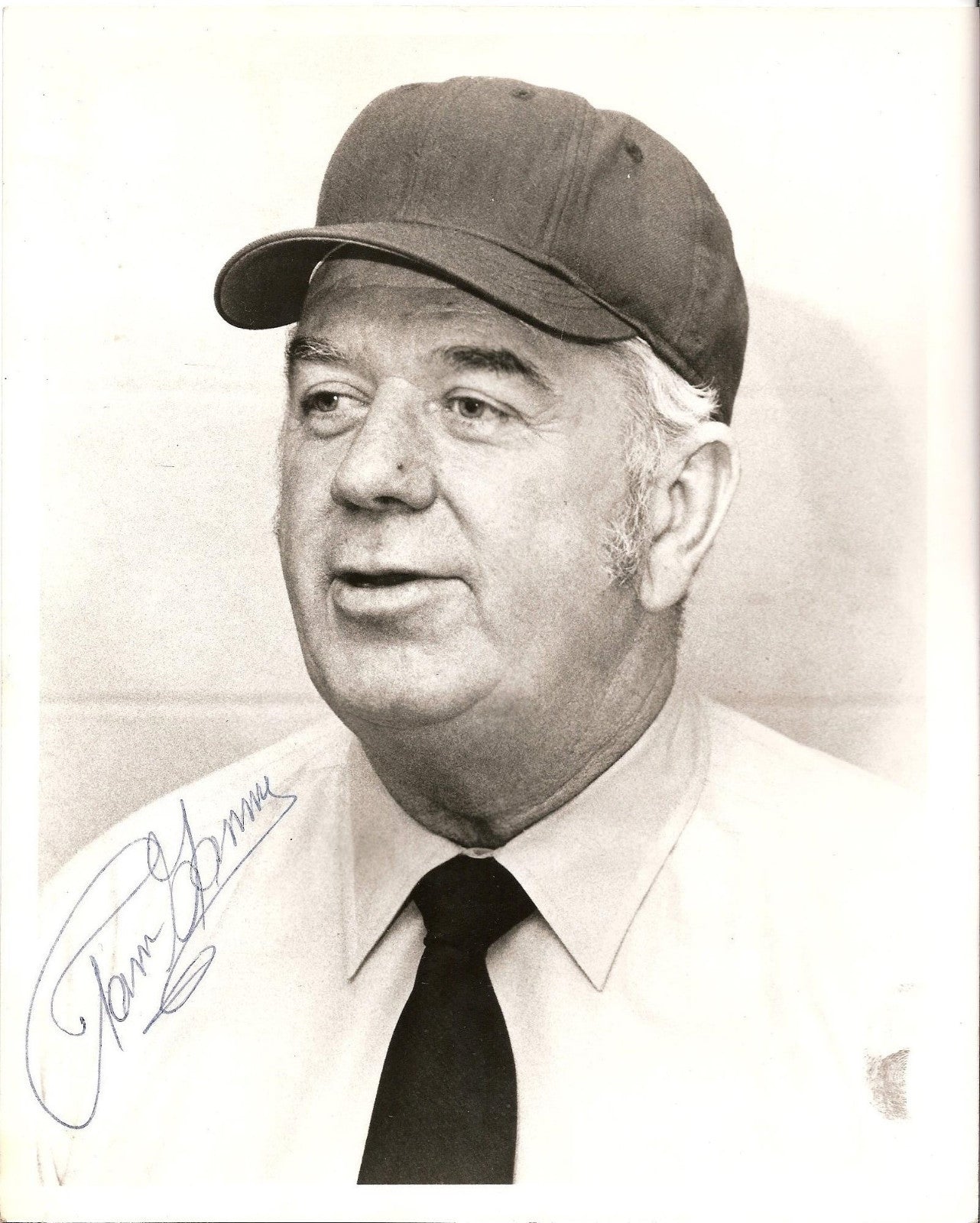 Tom Gorman NY Giants signed original vintage 8x10 photo umpire Mint auto CBM COA